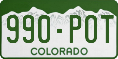 CO license plate 990POT