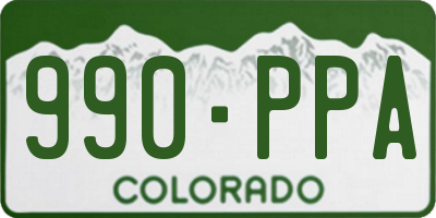 CO license plate 990PPA