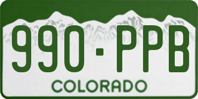 CO license plate 990PPB