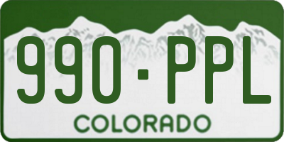 CO license plate 990PPL