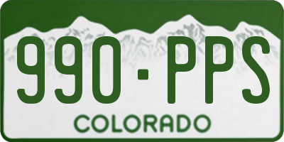 CO license plate 990PPS