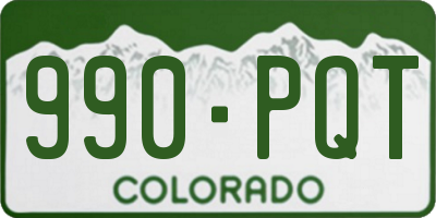 CO license plate 990PQT