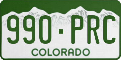 CO license plate 990PRC