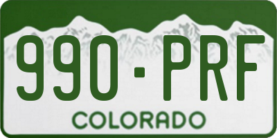CO license plate 990PRF