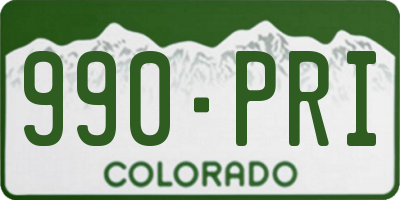 CO license plate 990PRI
