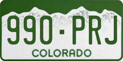 CO license plate 990PRJ
