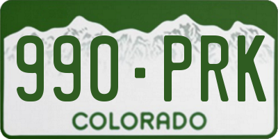 CO license plate 990PRK