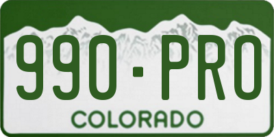 CO license plate 990PRO