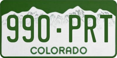 CO license plate 990PRT