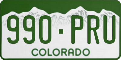 CO license plate 990PRU