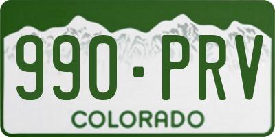 CO license plate 990PRV