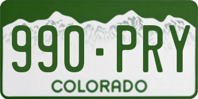 CO license plate 990PRY