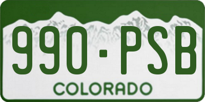 CO license plate 990PSB