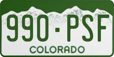 CO license plate 990PSF