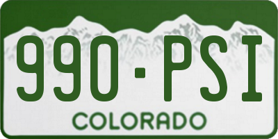 CO license plate 990PSI
