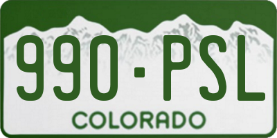 CO license plate 990PSL
