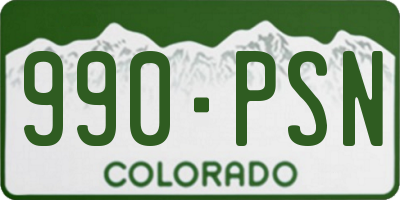 CO license plate 990PSN