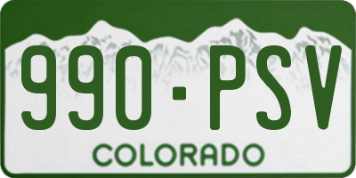 CO license plate 990PSV