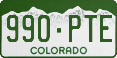 CO license plate 990PTE