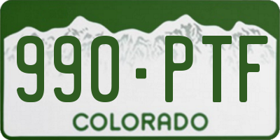 CO license plate 990PTF