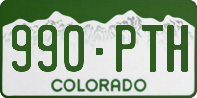 CO license plate 990PTH