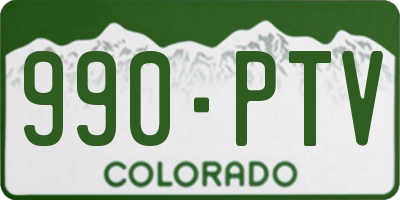 CO license plate 990PTV