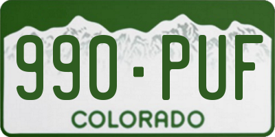 CO license plate 990PUF