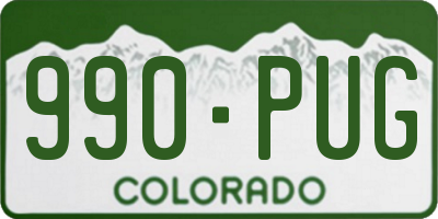 CO license plate 990PUG