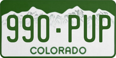 CO license plate 990PUP