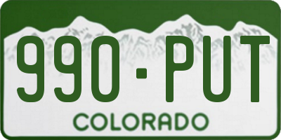 CO license plate 990PUT