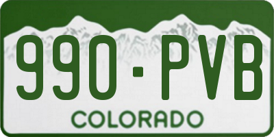 CO license plate 990PVB