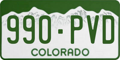 CO license plate 990PVD