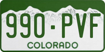 CO license plate 990PVF