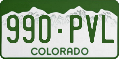 CO license plate 990PVL