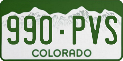 CO license plate 990PVS