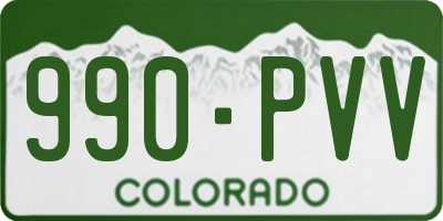 CO license plate 990PVV
