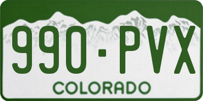 CO license plate 990PVX