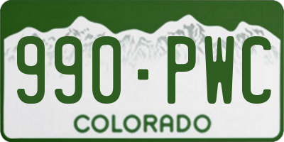 CO license plate 990PWC