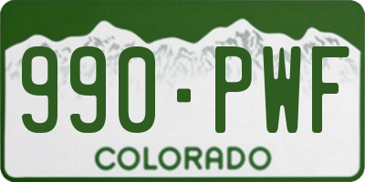 CO license plate 990PWF
