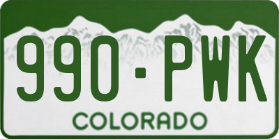 CO license plate 990PWK