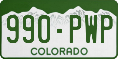 CO license plate 990PWP