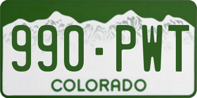CO license plate 990PWT