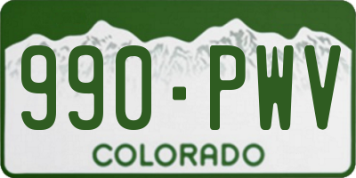 CO license plate 990PWV