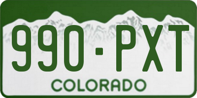CO license plate 990PXT