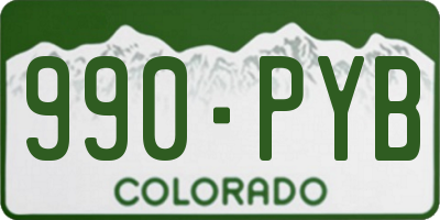 CO license plate 990PYB