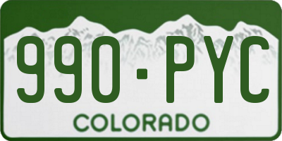 CO license plate 990PYC