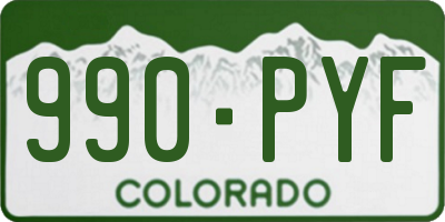 CO license plate 990PYF