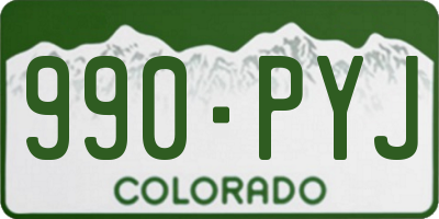 CO license plate 990PYJ