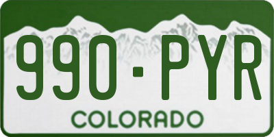 CO license plate 990PYR