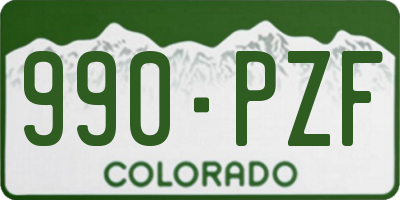 CO license plate 990PZF
